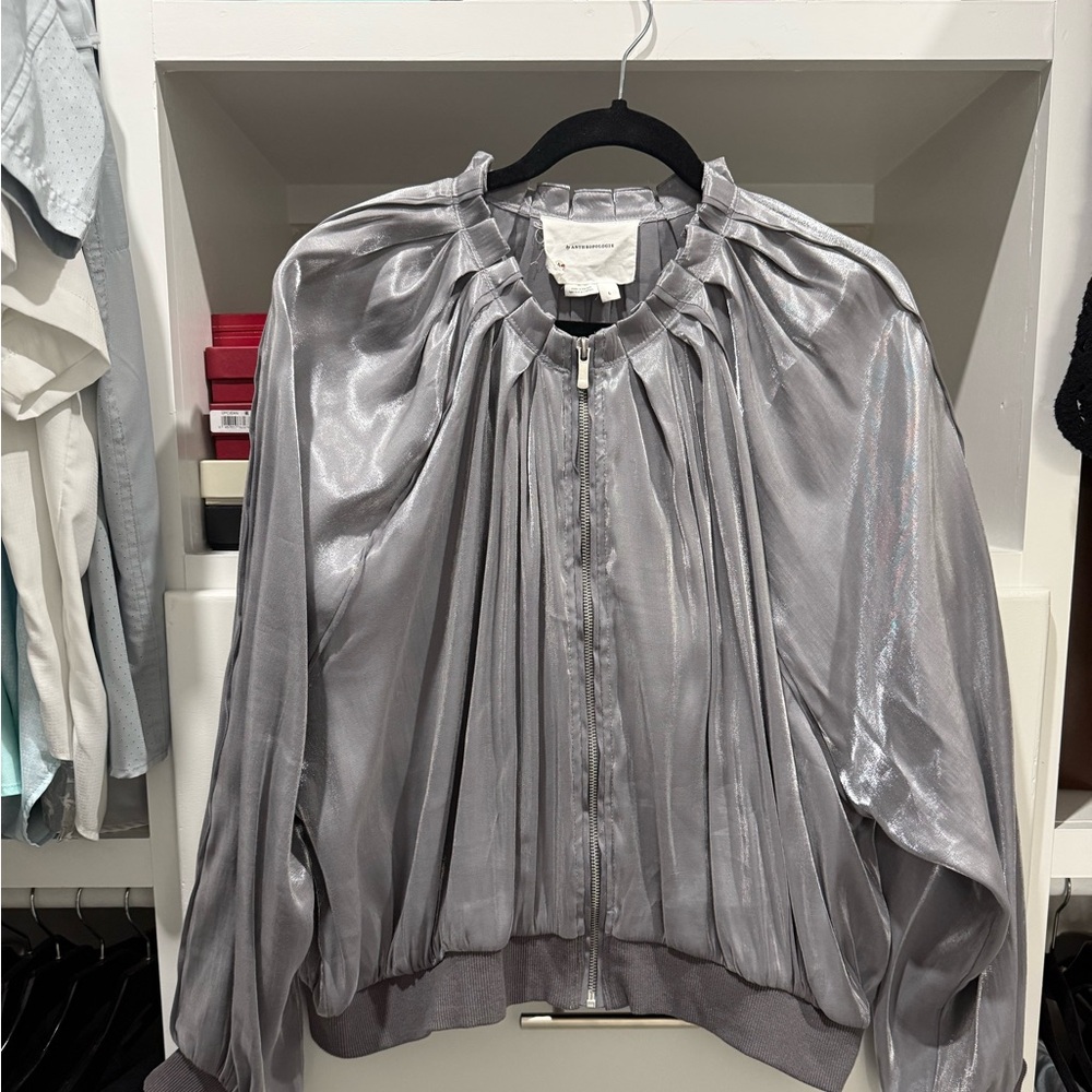 Anthropologie Icy Shine Bomber Jacket Size Large - Picture 4 of 6